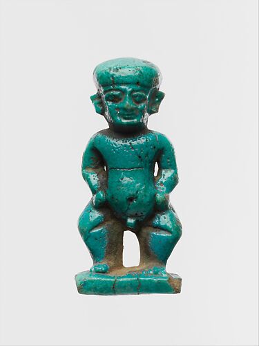 Faience amulet in the form of the dwarf god Pataikos