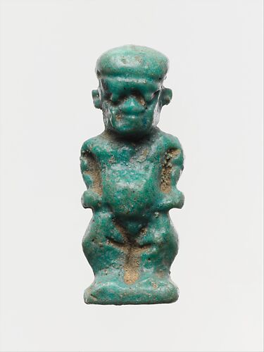 Faience amulet in the form of the dwarf god Pataikos