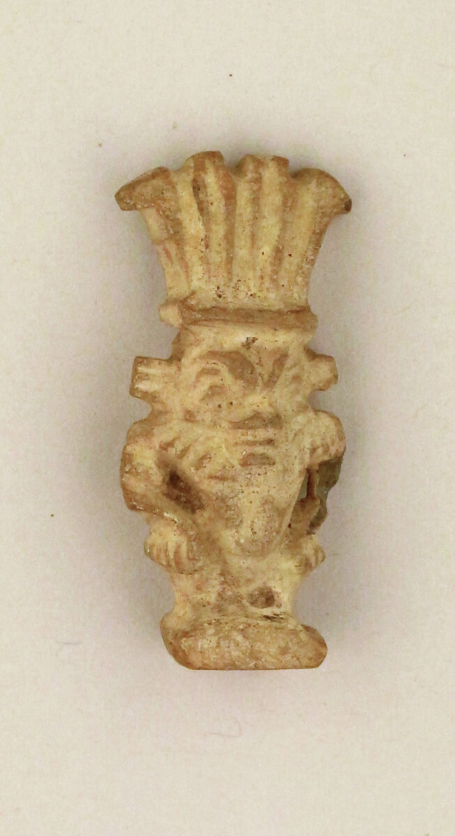 Faience amulet of a Bes image, Faience, Egyptian 