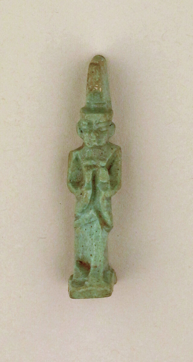 Faience amulet of Taweret, Clay, glazed, Egyptian 