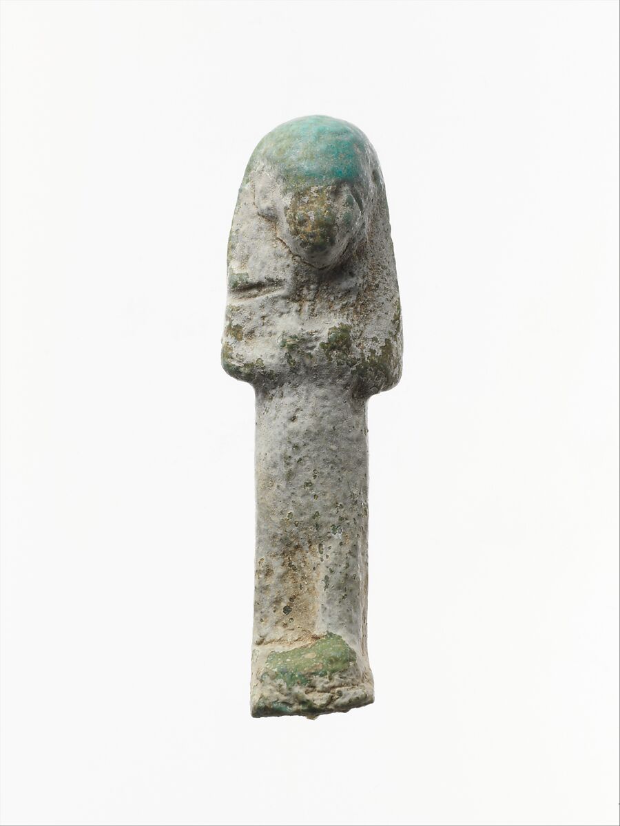 Faience Overseer Ushabti, Clay, glazed, Egyptian 