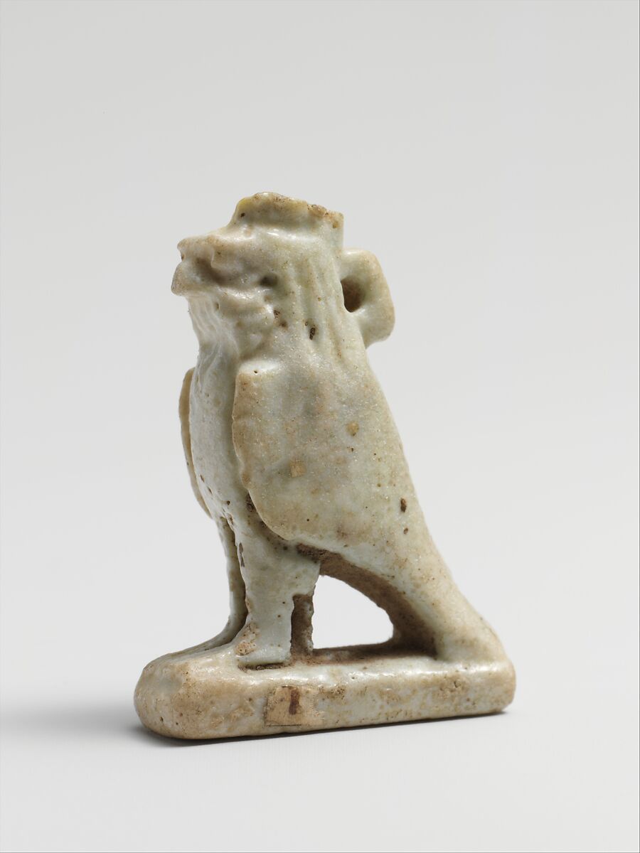 Faience amulet of Ra Horakhty | Egyptian | Late Dynastic–Hellenistic