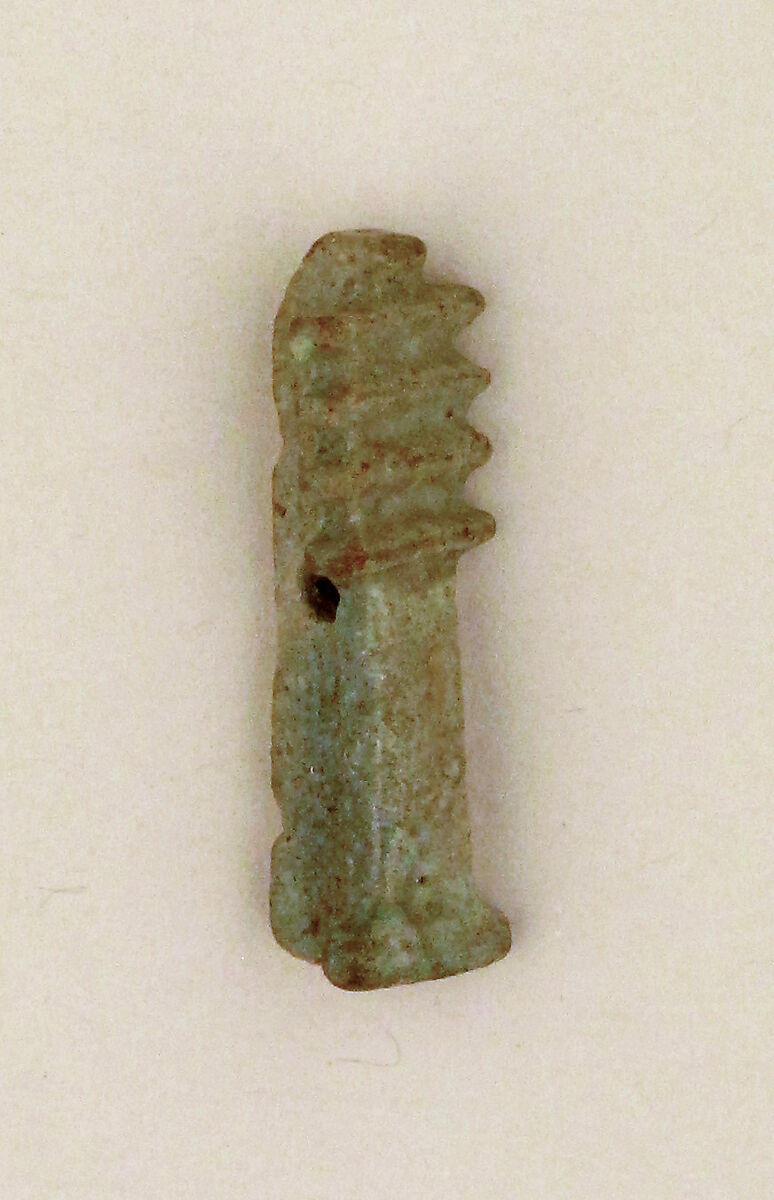 Faience djed-pillar amulet, Faience, Egyptian 