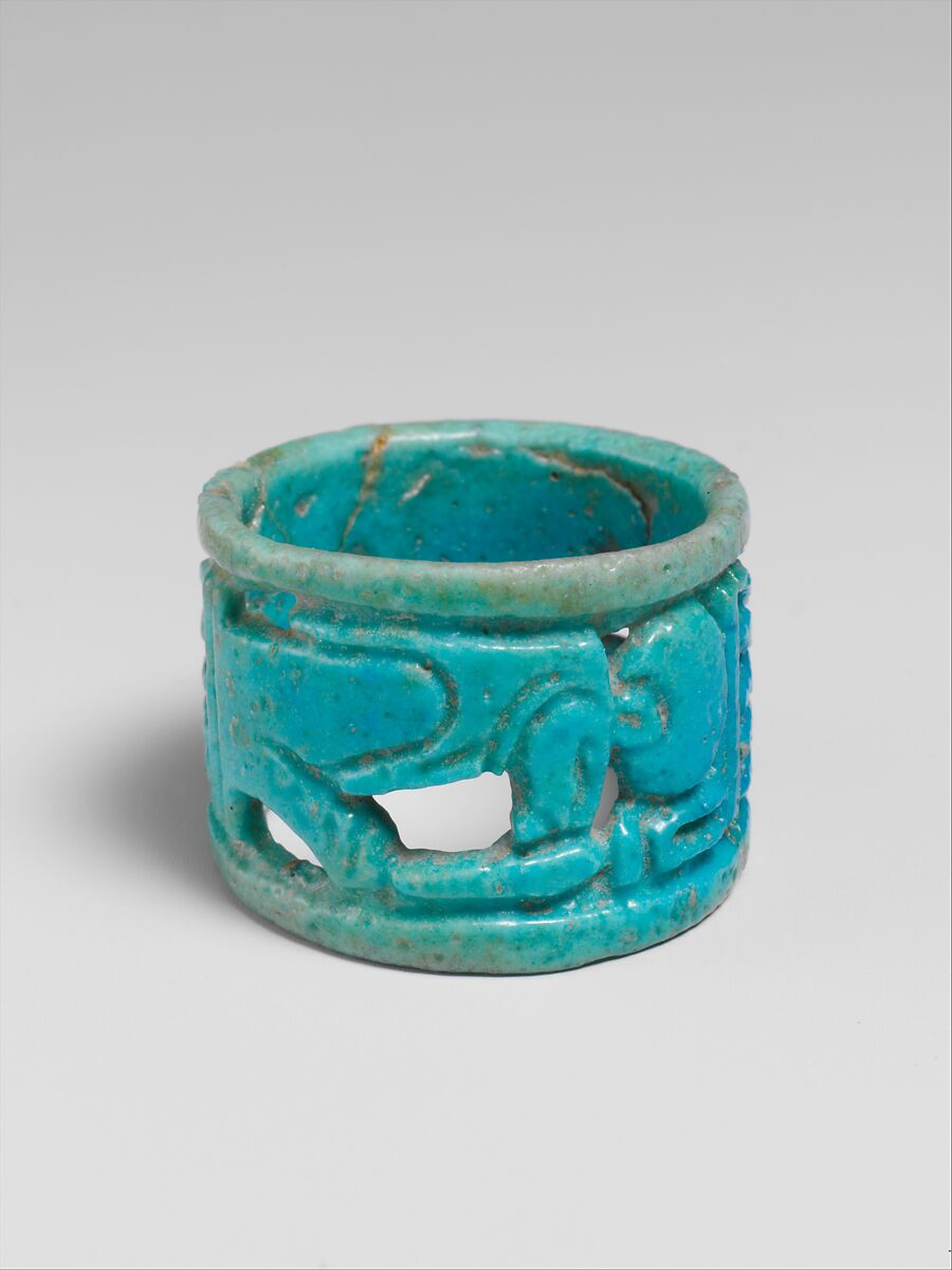 Openwork faience ring, Faience, Egyptian 