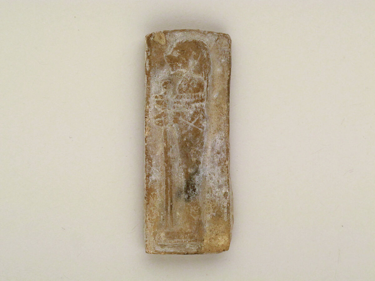 Terracotta foil mold of the son of Horus, Clay, Egyptian 