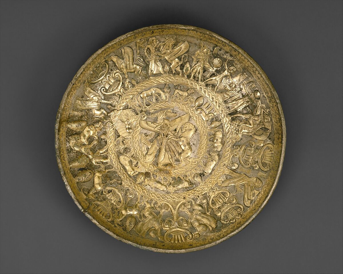 Silver-gilt bowl, Gilt silver, Cypriot