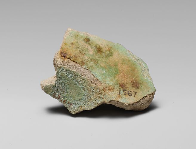 Faience lip of a vase