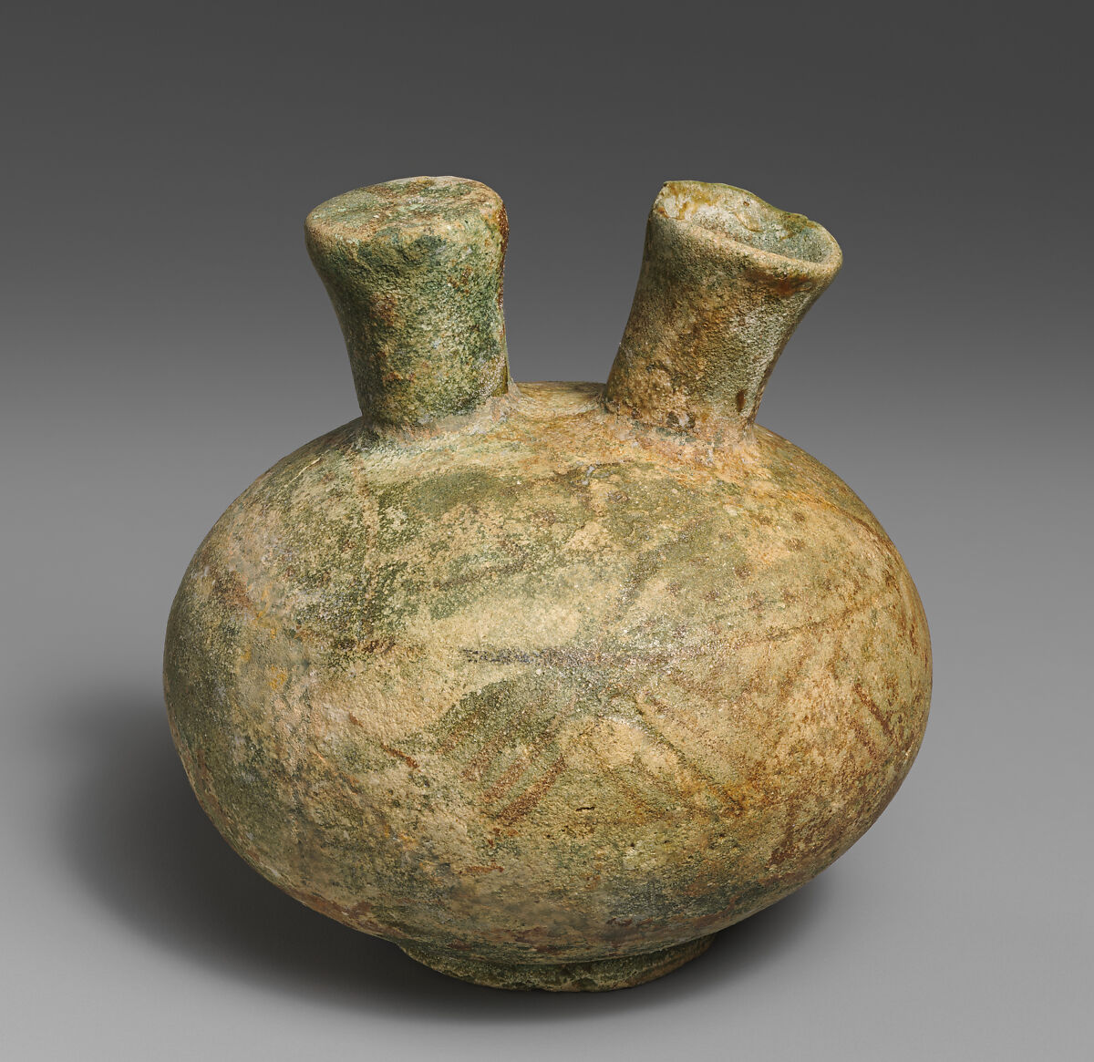 Faience stirrup jar, Faience, Cypriot