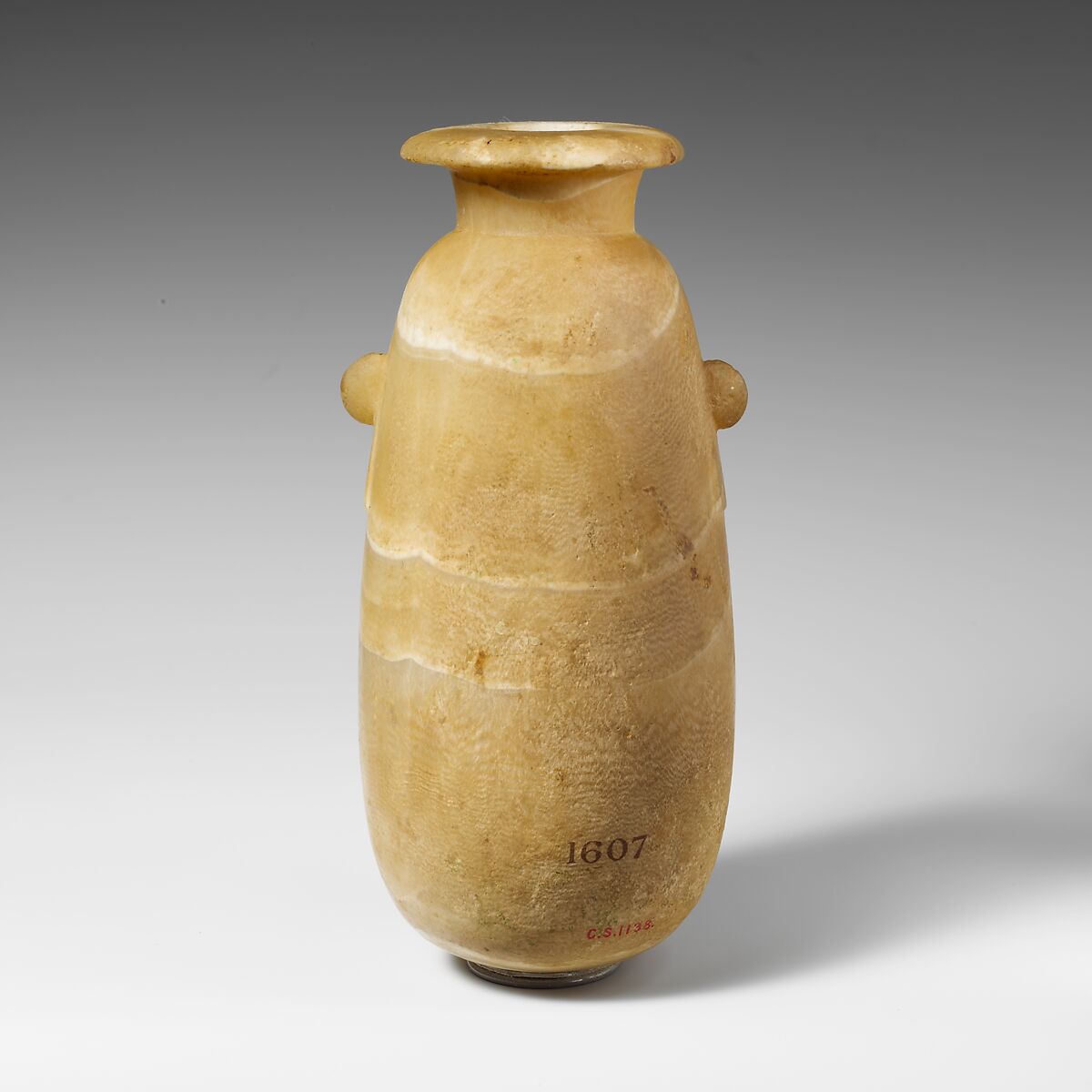 Alabaster alabastron (perfume vase), Calcite (alabaster), Cypriot 