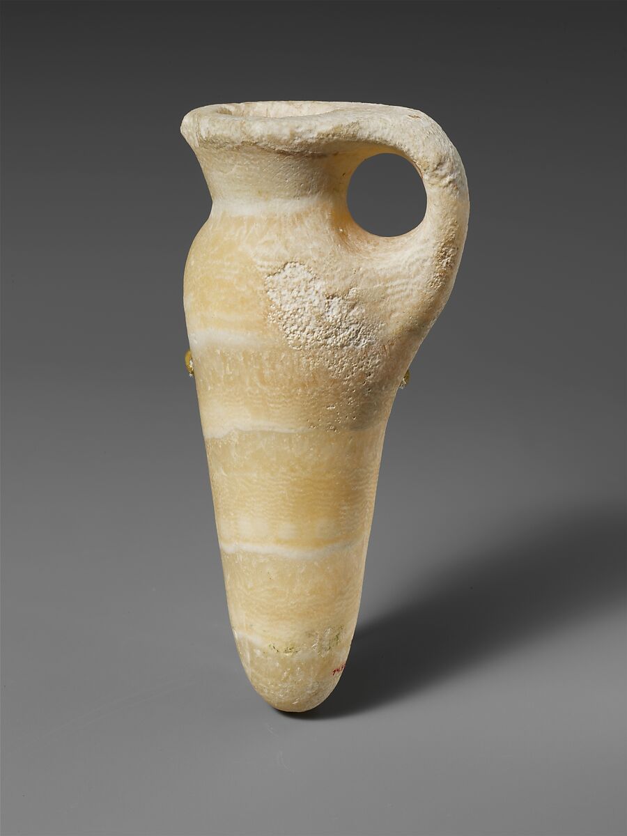 Alabaster jug, Calcite (alabaster), Cypriot 