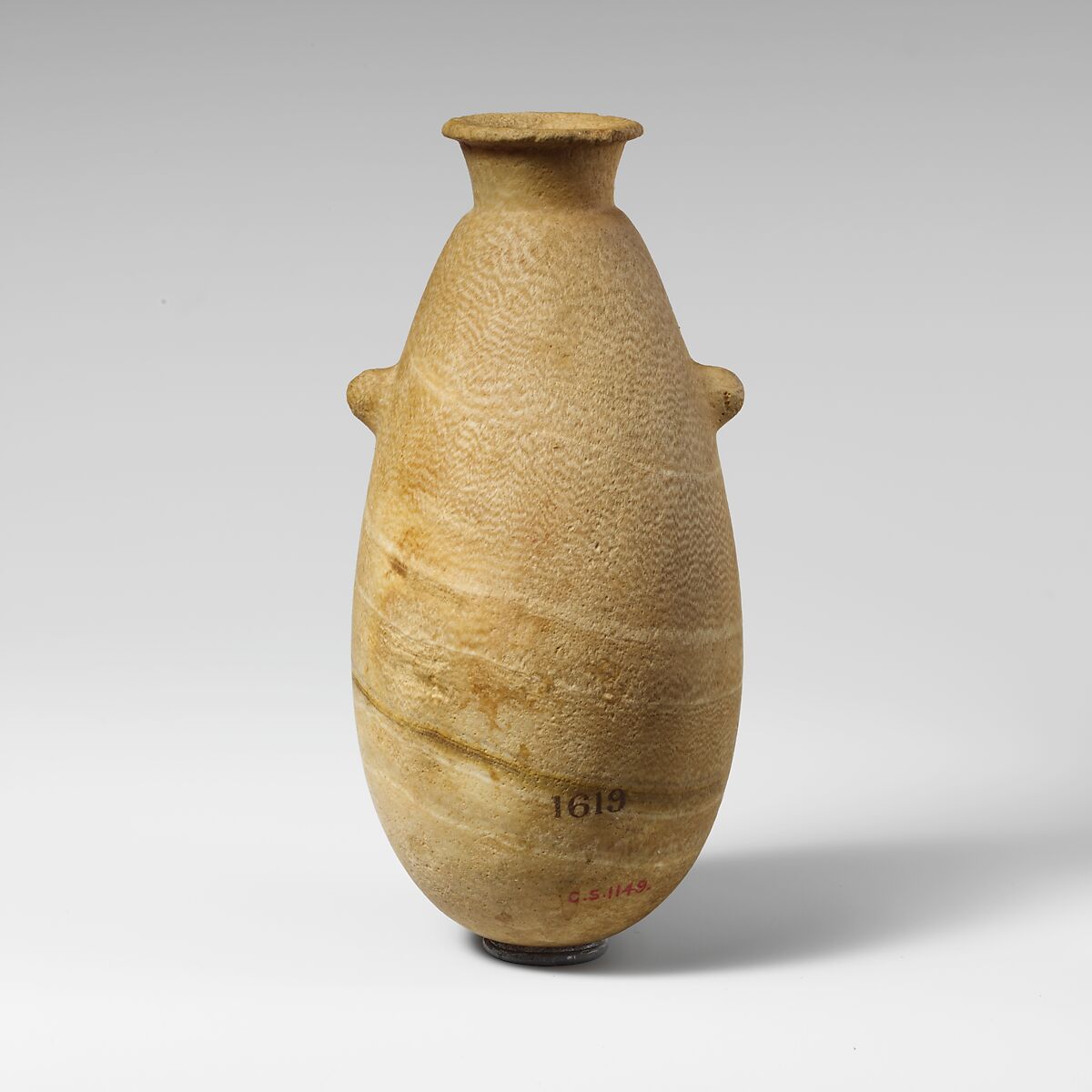 Alabaster alabastron (perfume vase), Calcite (alabaster), Cypriot 