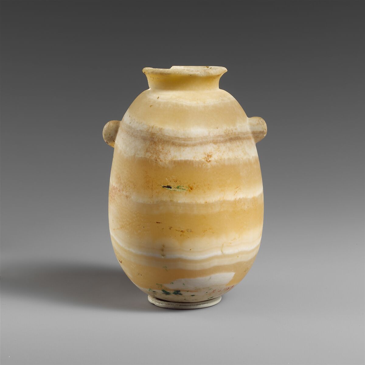 Alabaster alabastron (perfume vase), Calcite (alabaster), Cypriot 