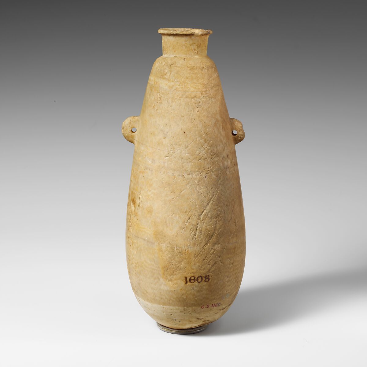 Alabaster alabastron (perfume vase), Calcite (alabaster), Cypriot 