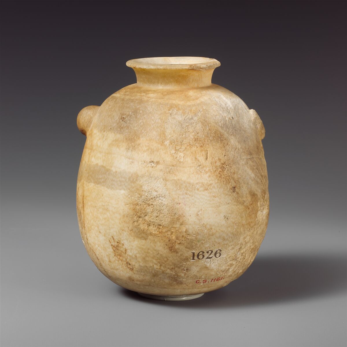 Alabaster alabastron (perfume vase), Calcite (alabaster), Cypriot 