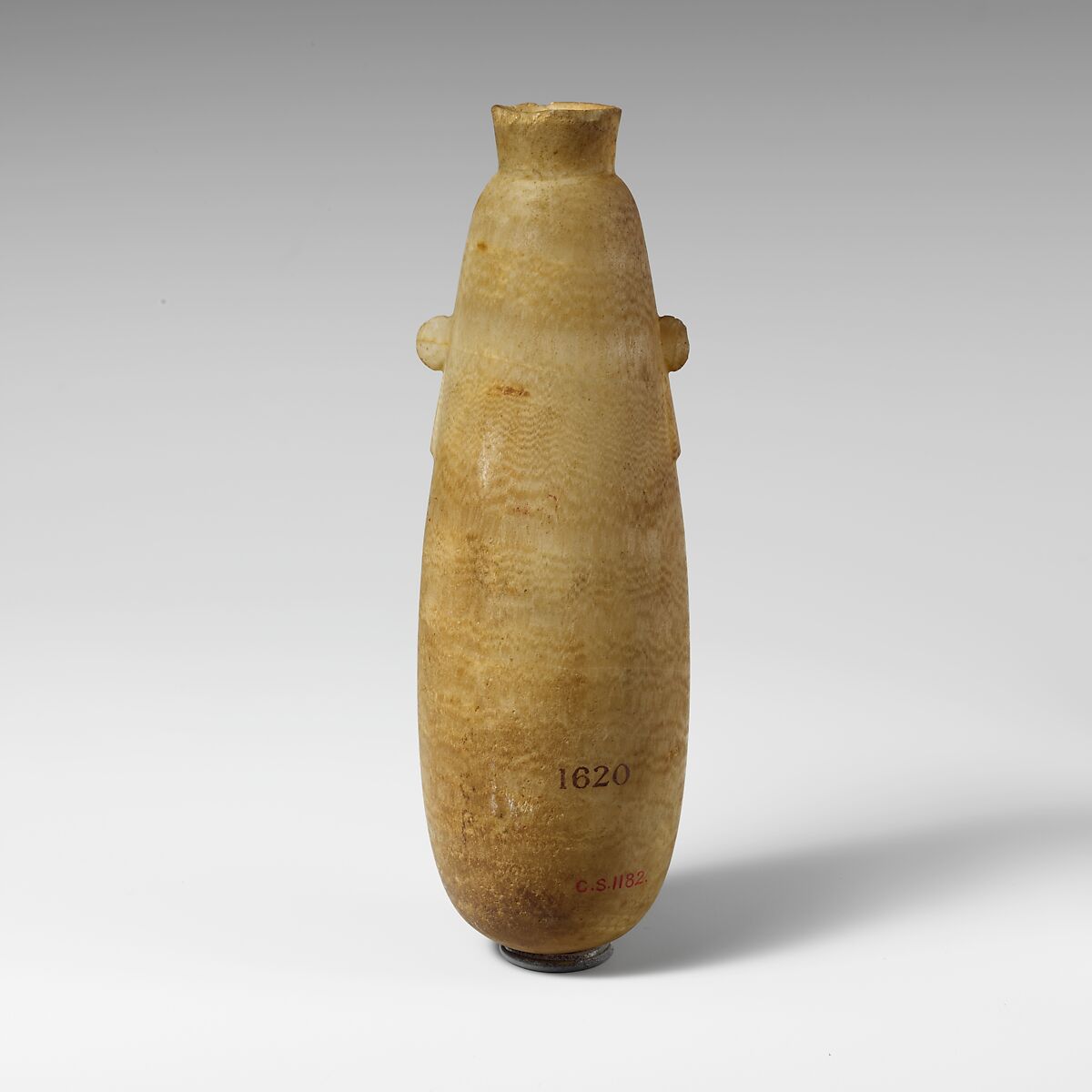 Alabaster alabastron (perfume vase), Calcite (alabaster), Cypriot 