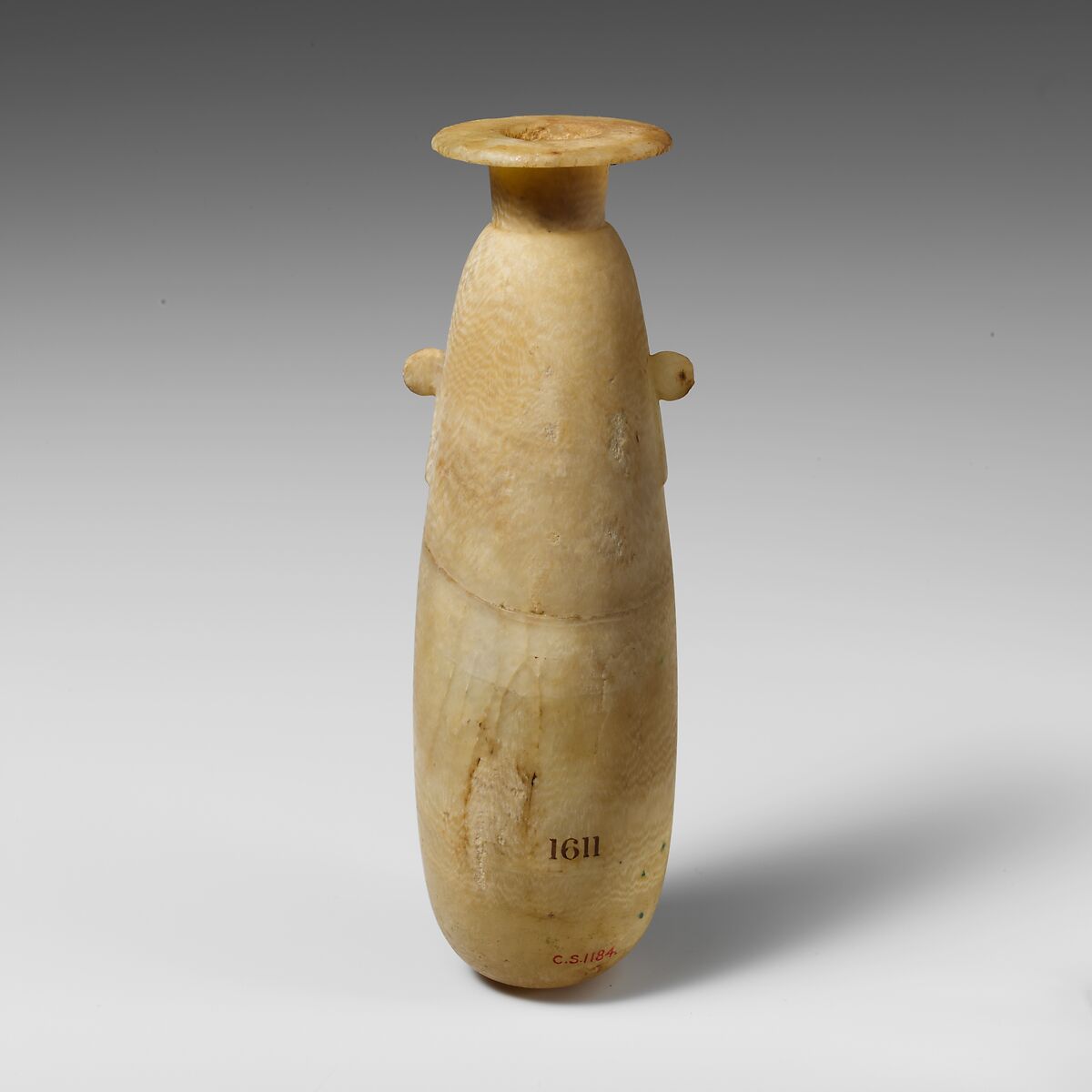 Alabaster alabastron (perfume vase), Calcite (alabaster), Cypriot 