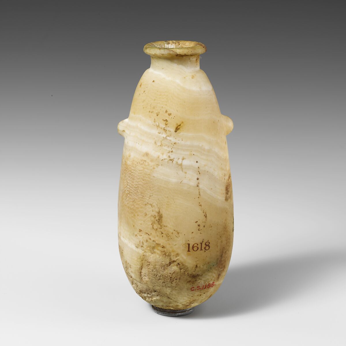 Alabaster alabastron (perfume vase), Calcite (alabaster), Cypriot 