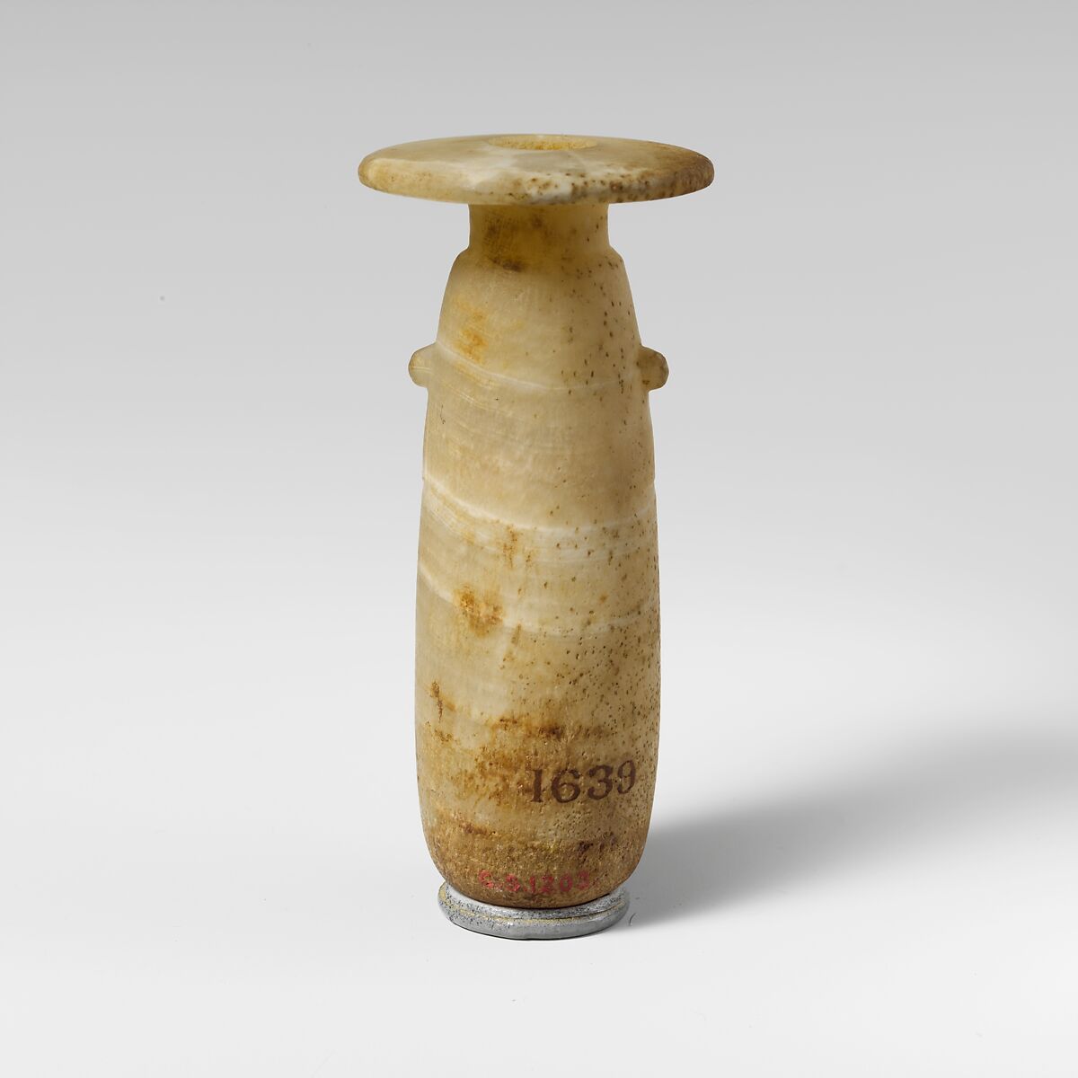 Alabaster alabastron (perfume vase), Calcite (alabaster), Cypriot 