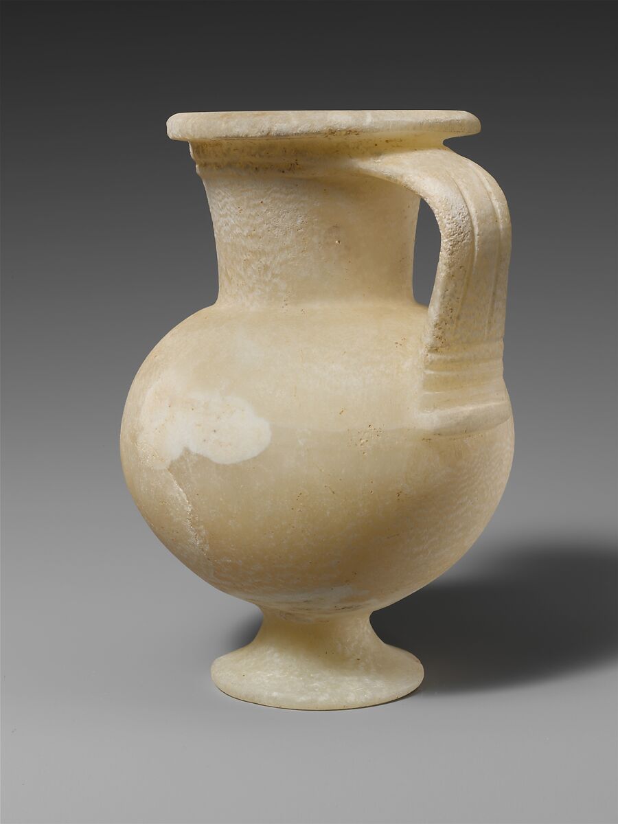 Alabaster one-handled jug, Calcite (alabaster), Cypriot 