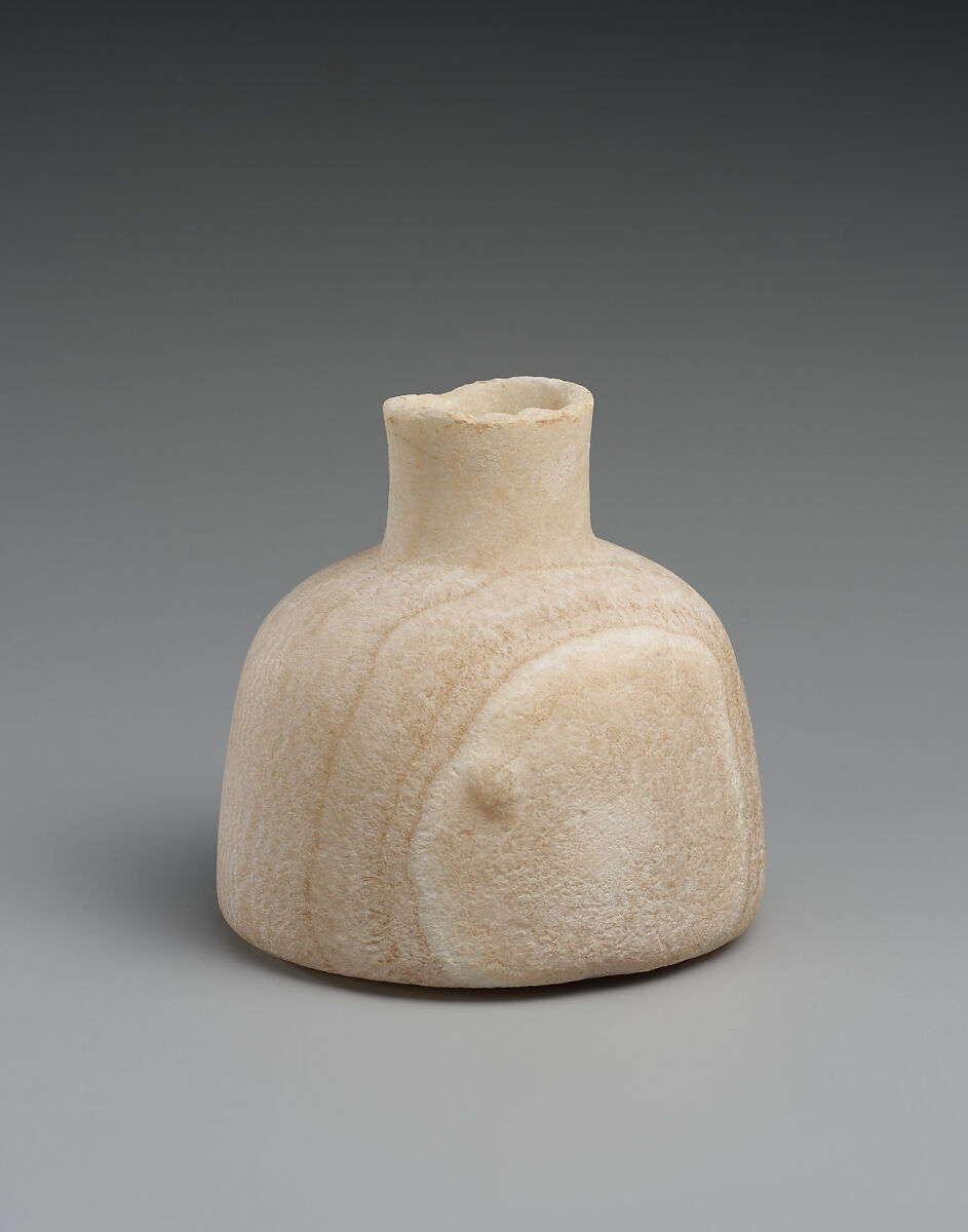 Alabaster flask with stopper, Calcite (alabaster), Cypriot