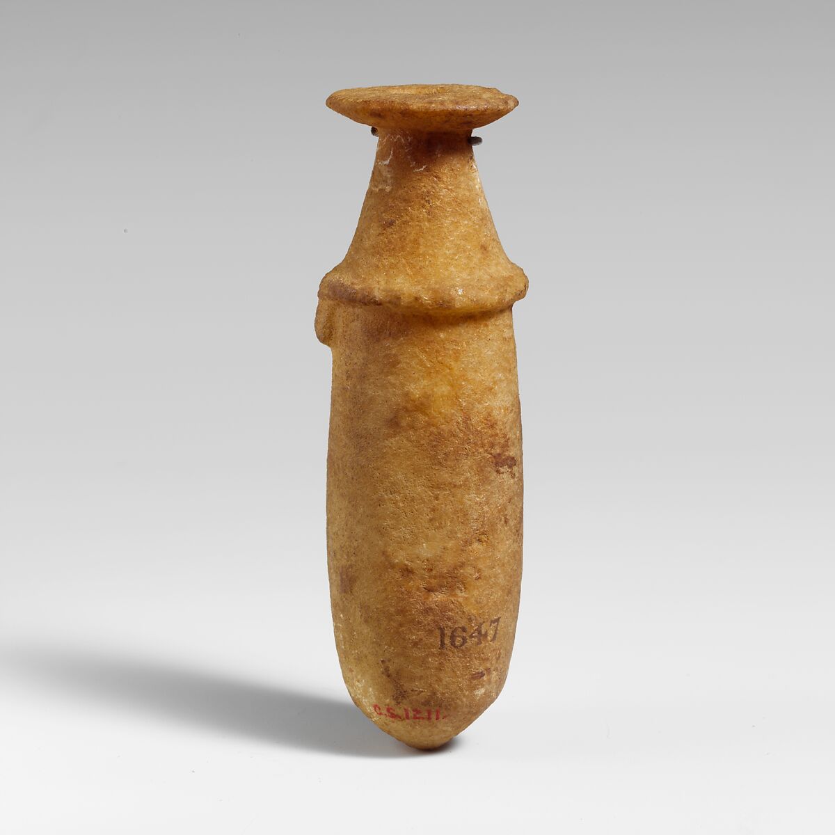 Alabaster alabastron (perfume vase), Gypsum (alabaster), Cypriot 