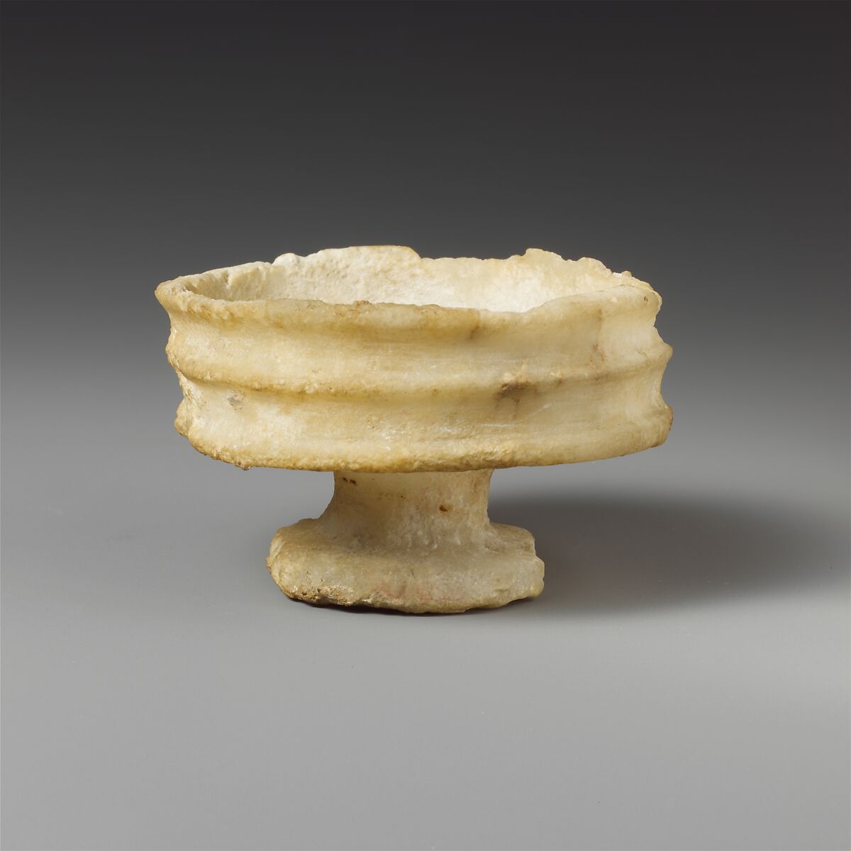 Alabaster stemmed bowl, Gypsum (alabaster), Cypriot 