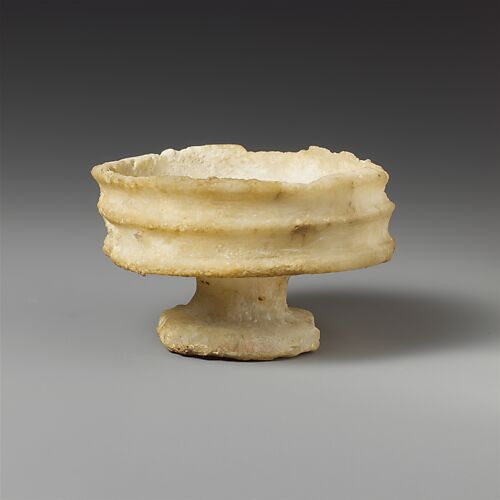 Alabaster stemmed bowl