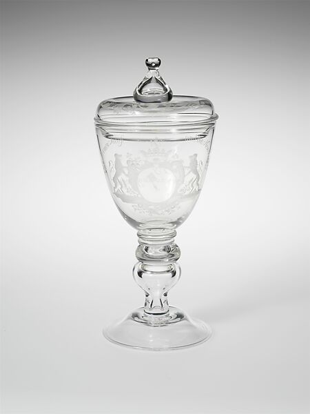 Goblet, Corning Glass Works, Steuben Division (1918–present), Blown lead glass, American 