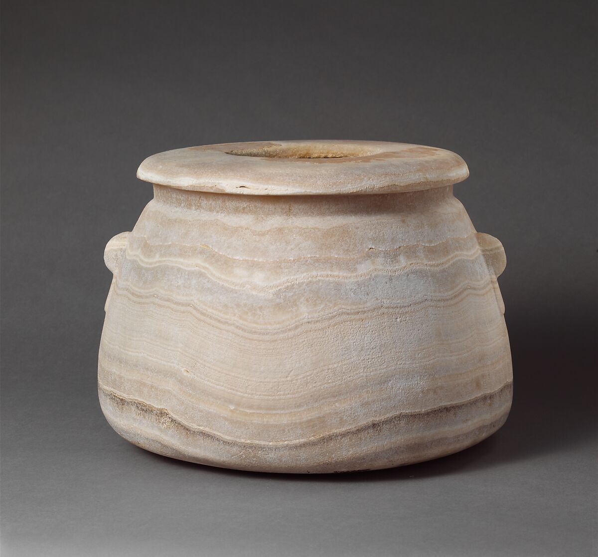 Alabaster pyxis (lidded jar), Calcite (alabaster), Cypriot