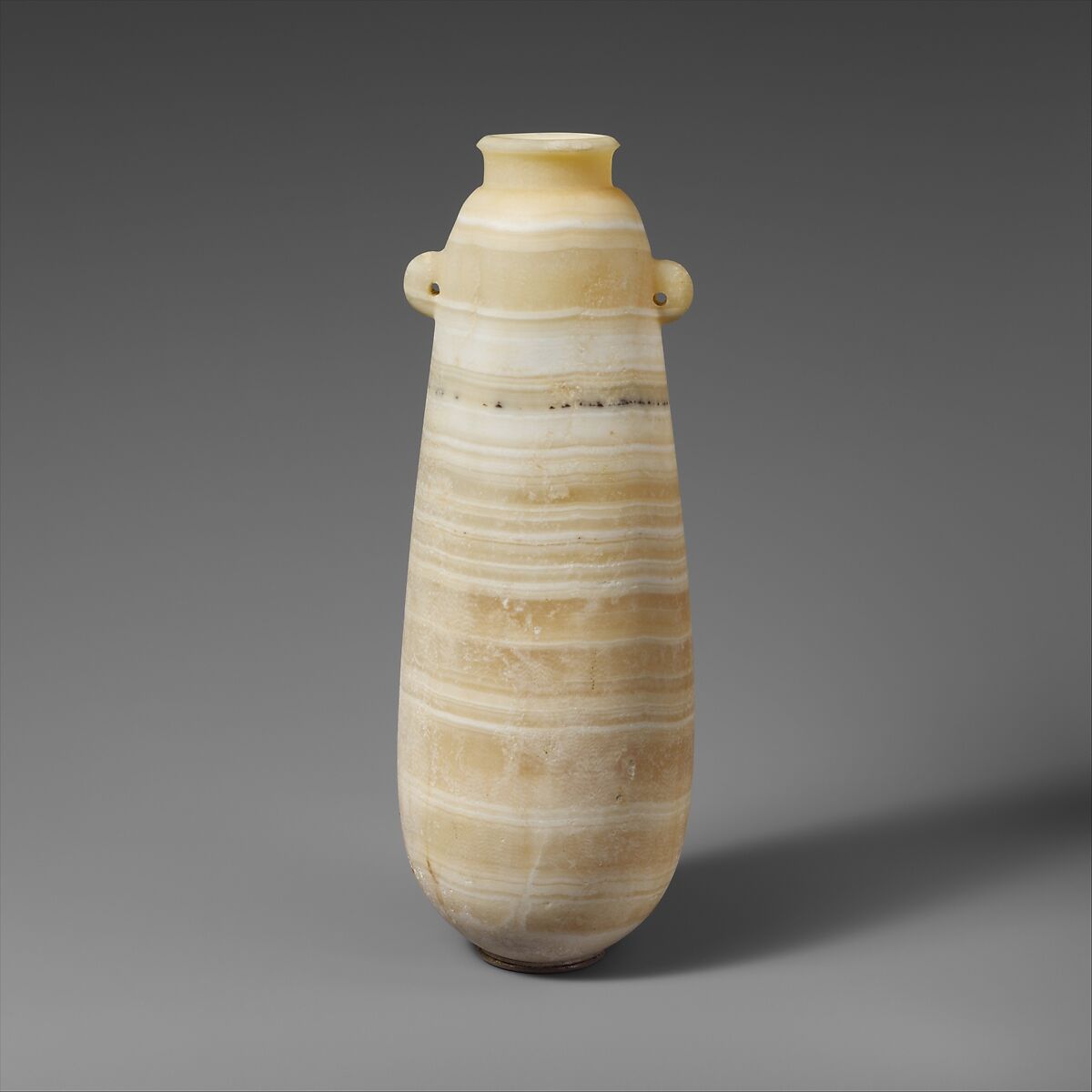 Alabaster alabastron (perfume vase), Calcite (alabaster), Cypriot 