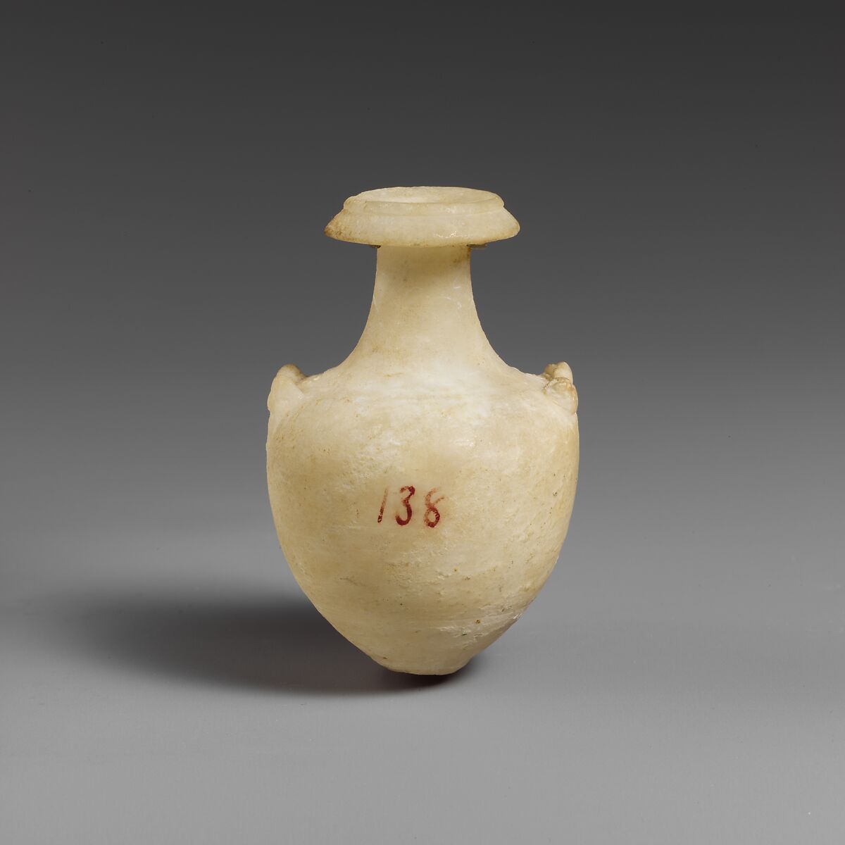 Miniature alabaster amphora (jar), Gypsum (alabaster), Cypriot 