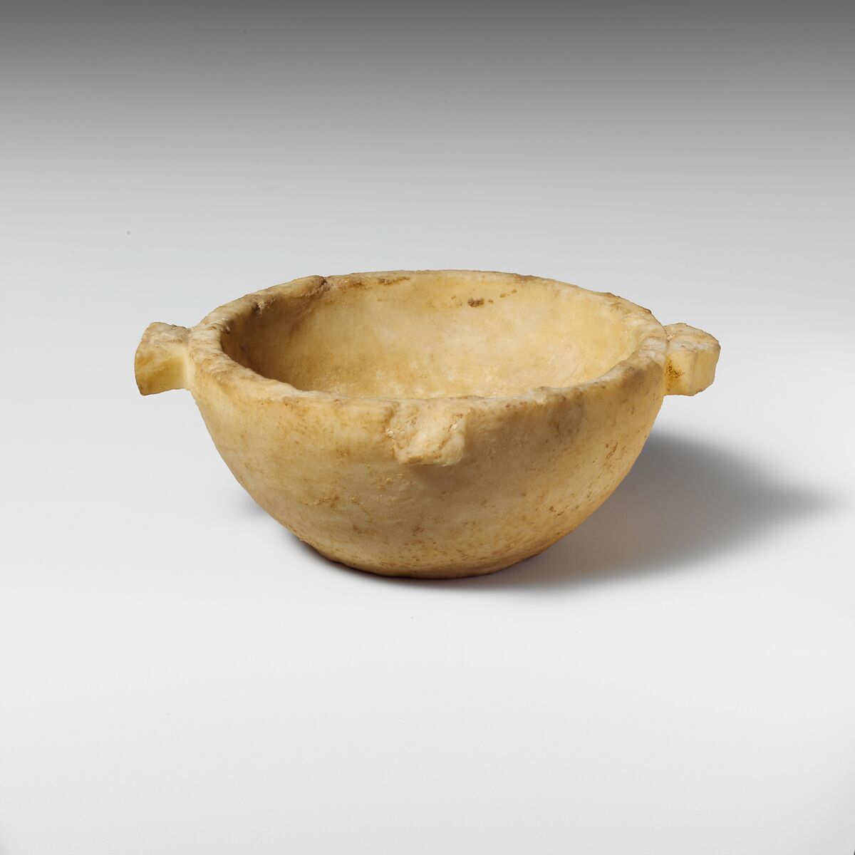 Alabaster mortar or deep bowl, Gypsum (alabaster), Cypriot 