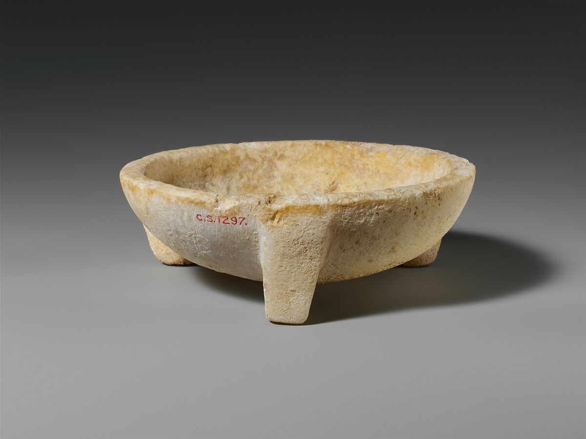 Alabaster mortar, Gypsum alabaster, Cypriot 