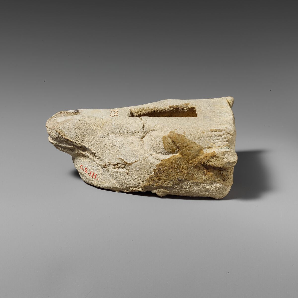 Limestone lamp in the shape of a bull’s head, Limestone, Cypriot 