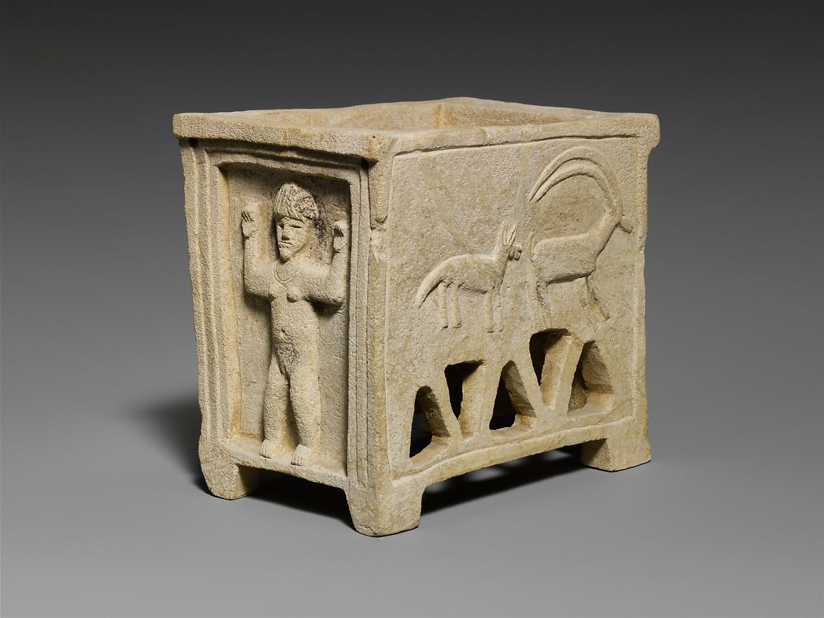 Limestone coffin model, Limestone, Cypriot 