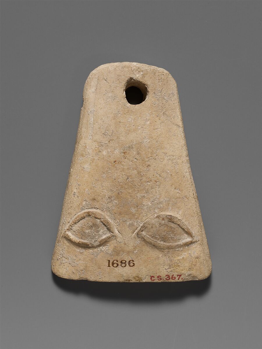 Limestone plaque with two eyes in relief | Greek or Roman, Cypriot ...
