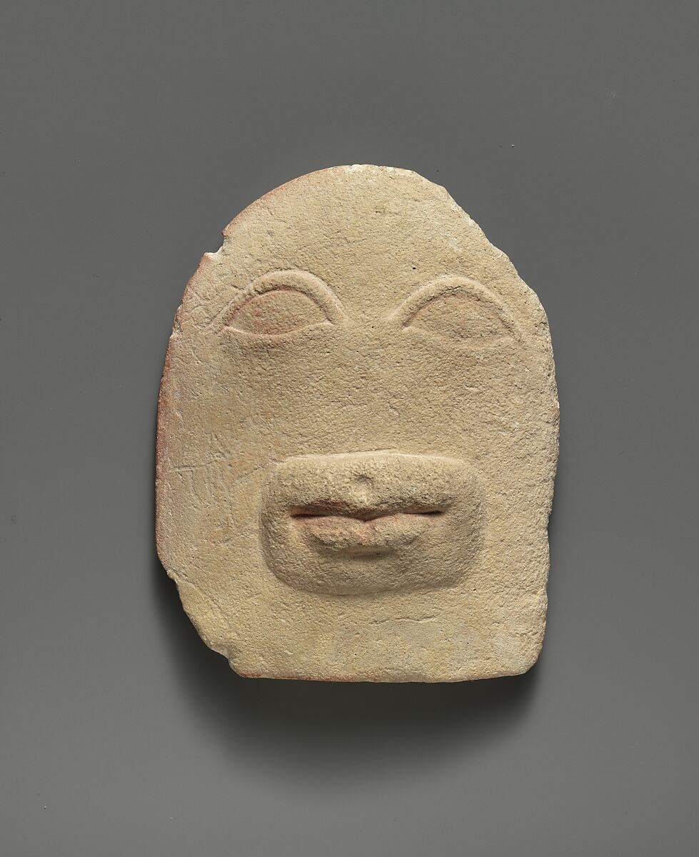 Limestone votive relief of eyes and a mouth, Limestone, Cypriot 