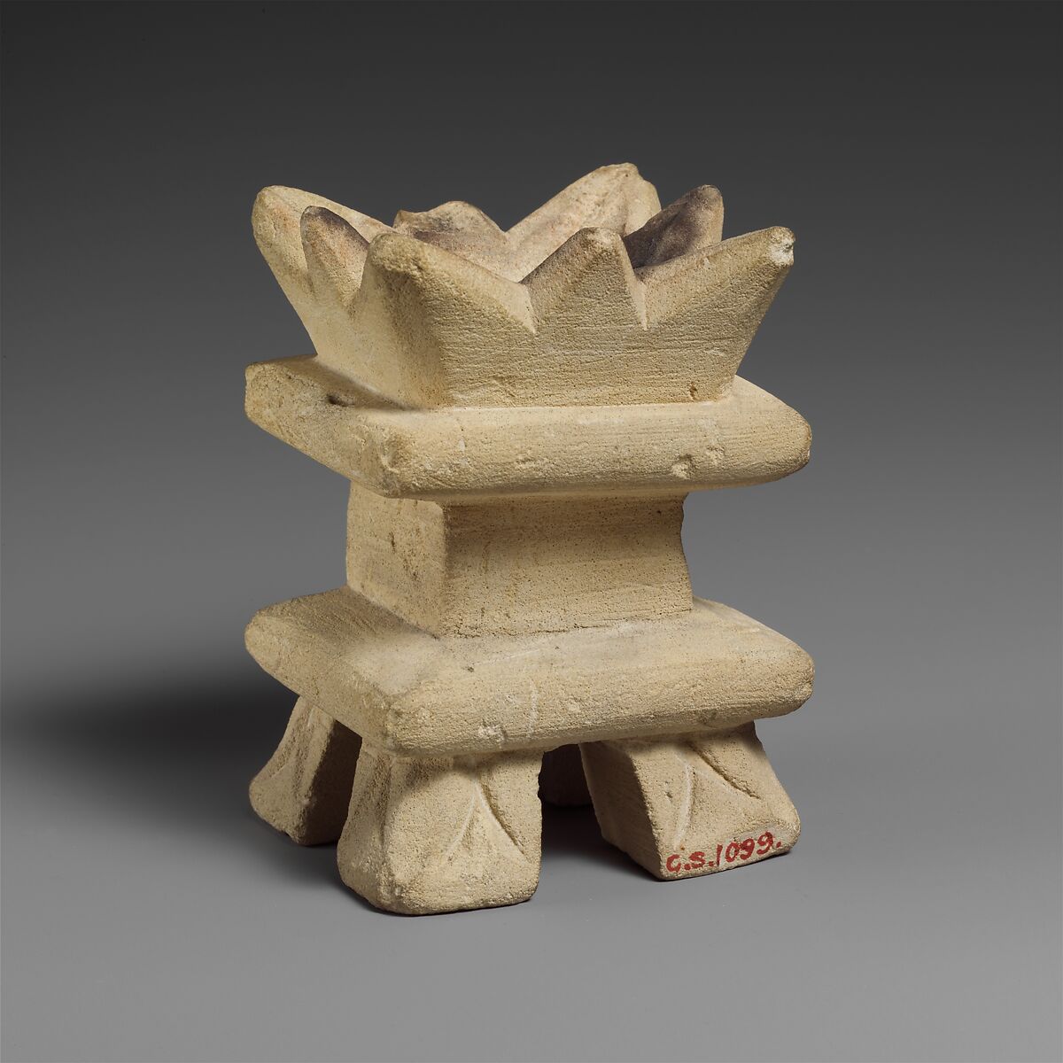 Limestone incense burner on four legs, Limestone, Cypriot 