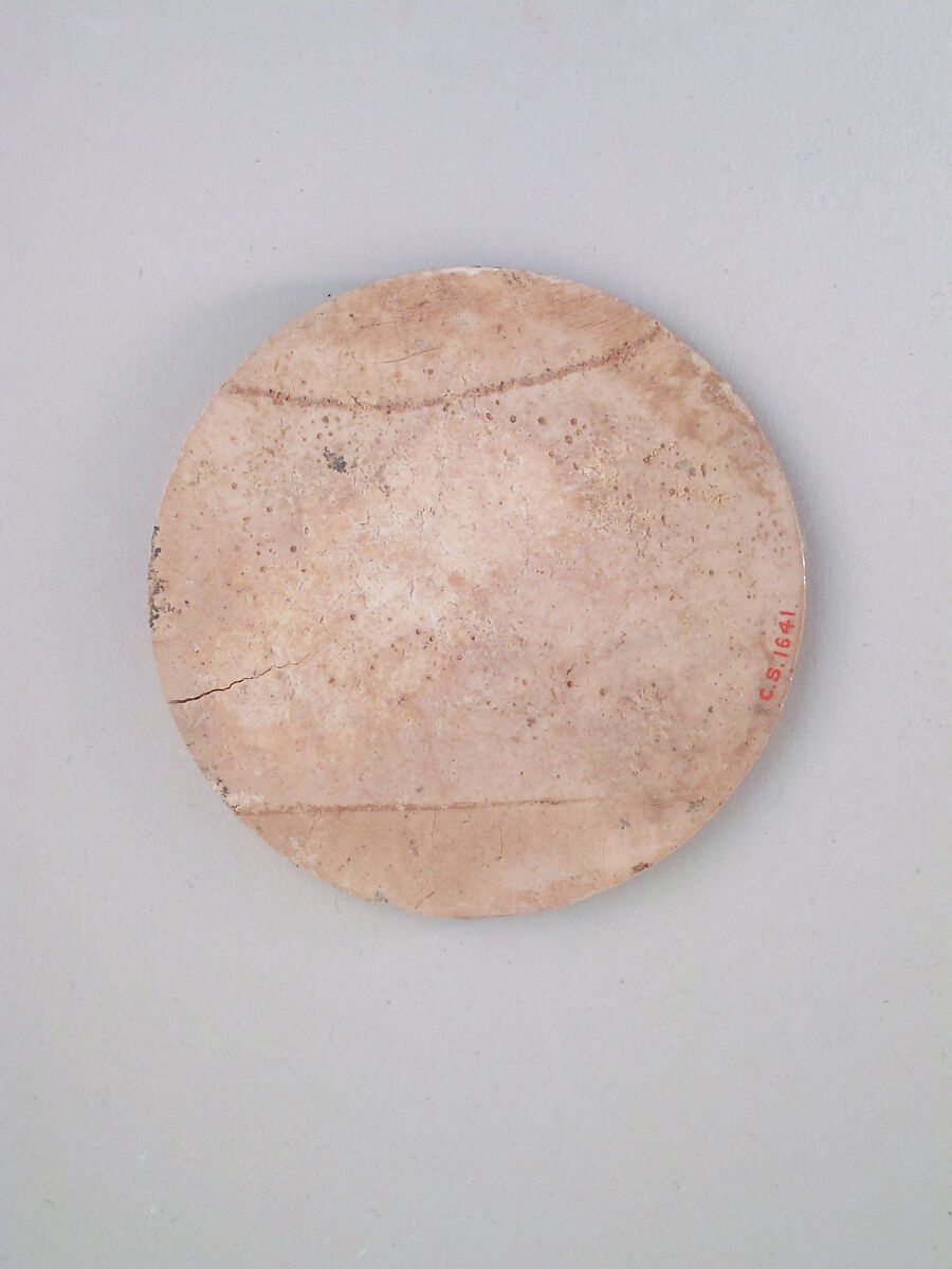 Ivory disk of a pyxis, Hippopotamus ivory, Cypriot