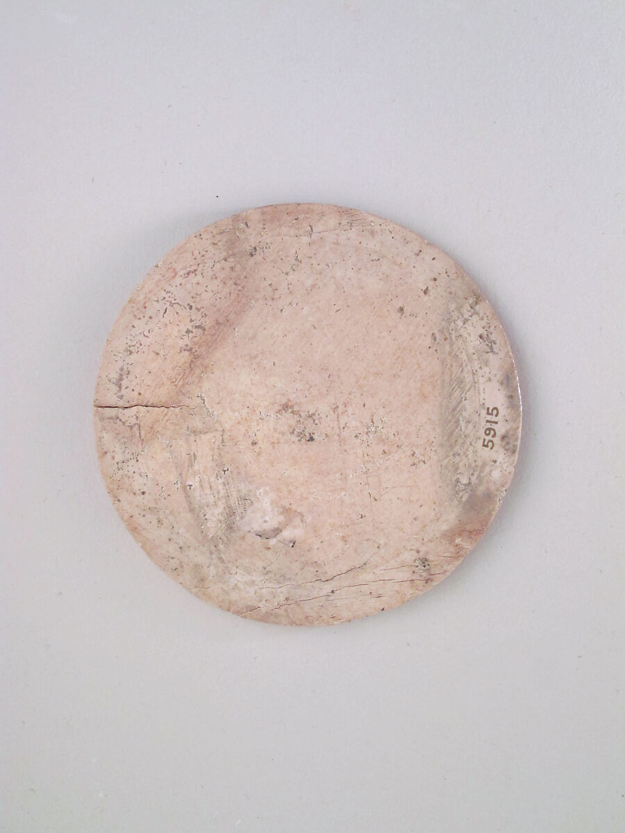 Ivory disk of a pyxis, Hippopotamus ivory, Cypriot