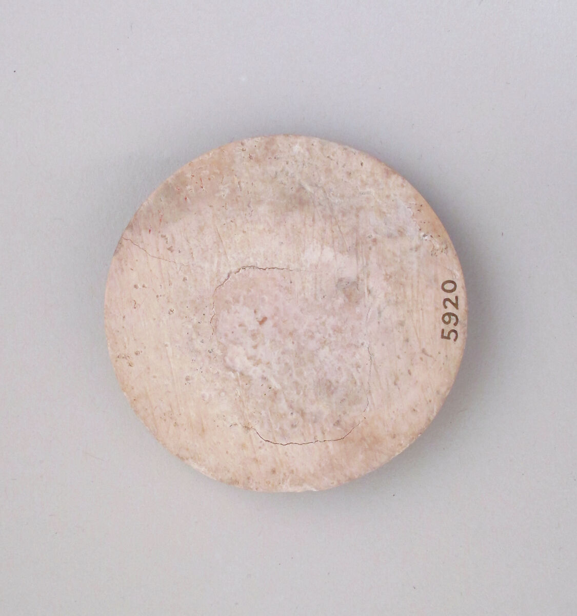 Ivory disk of a pyxis, Hippoptomus ivory, Cypriot