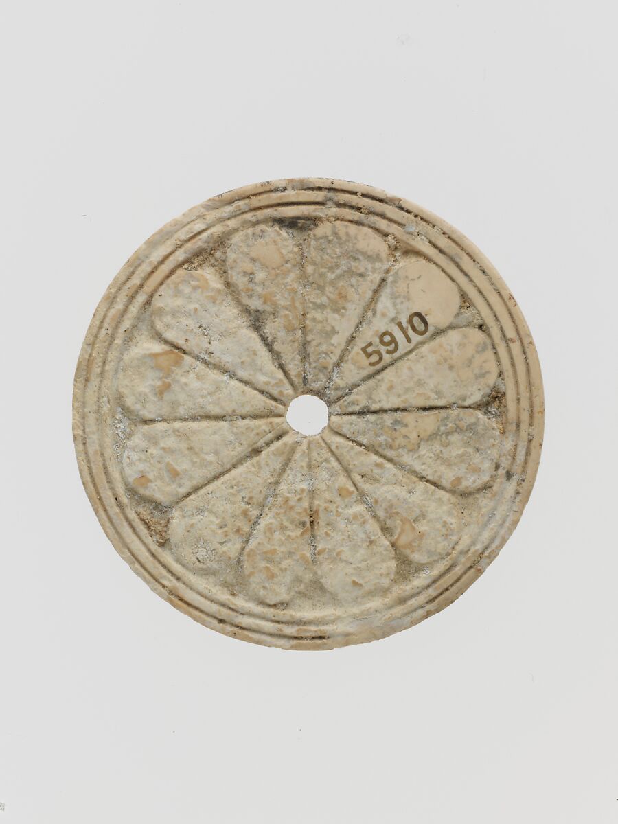 Ivory disk with rosette, Ivory, Cypriot 