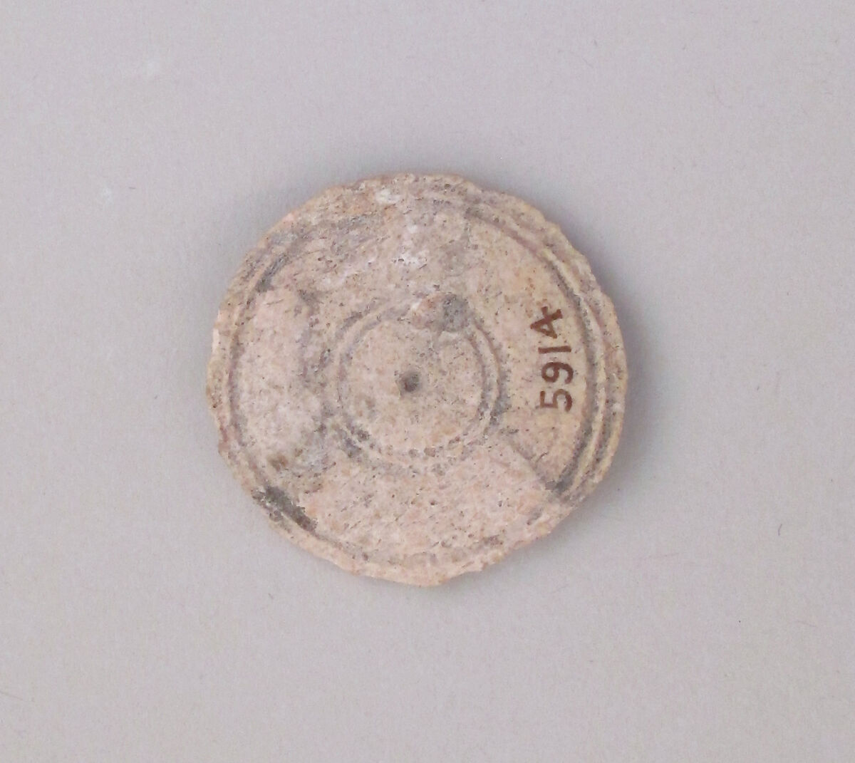 Ivory disk of a pyxis, Hippopotamus ivory, Cypriot