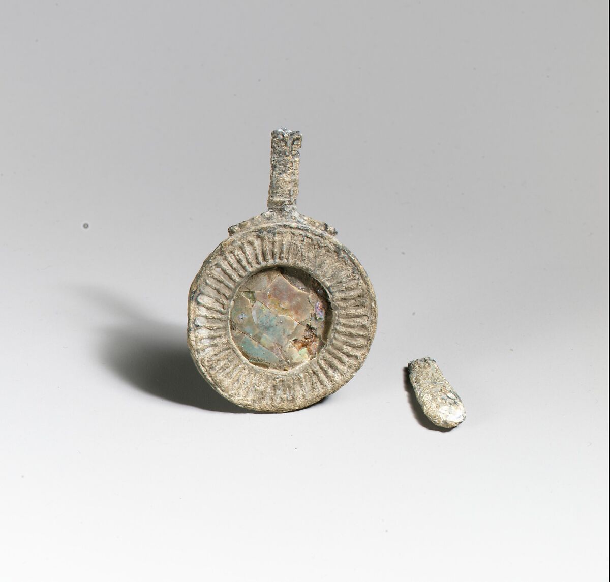 Glass mirror with lead frame, Lead, Glass, Roman