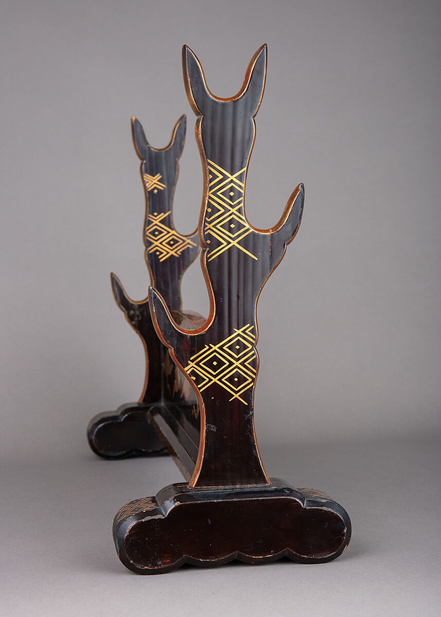 Sword Rack (Katana Kake), Wood, lacquer, Japanese