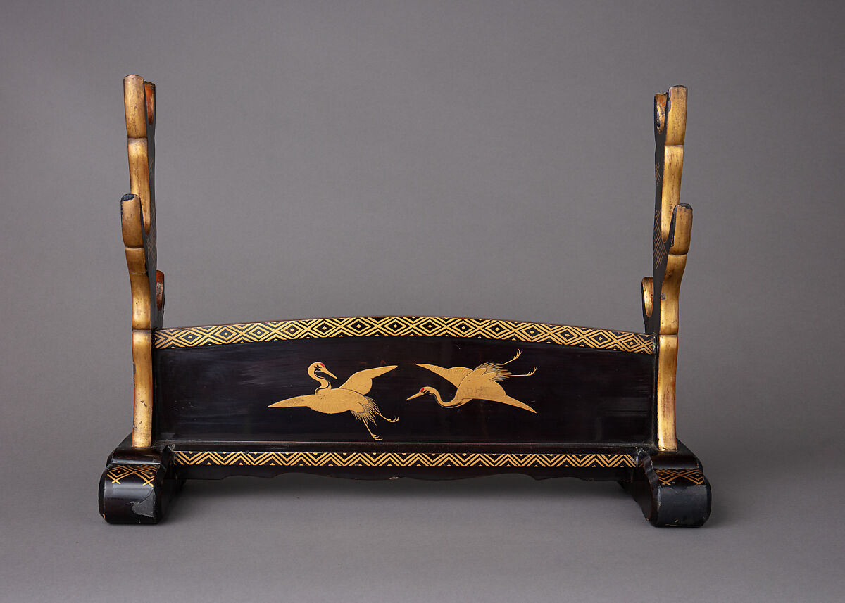 Sword Rack (Katana Kake), Wood, lacquer, Japanese