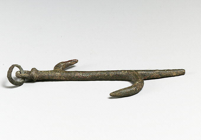 Lamp, hook, Bronze, Roman 