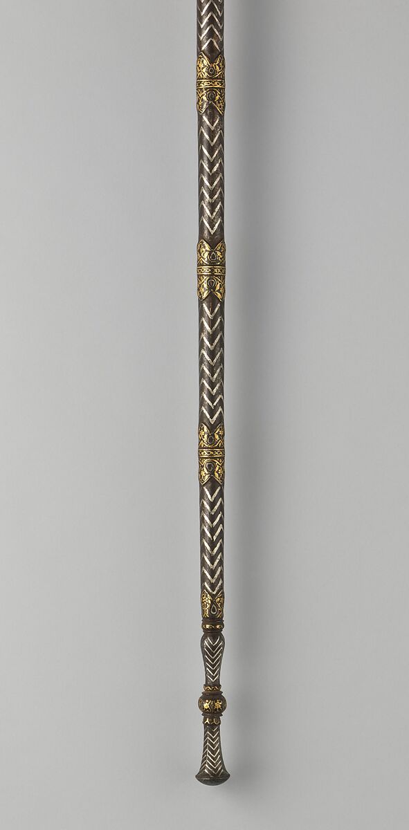 Lance, Steel, gold,  silver, Indian