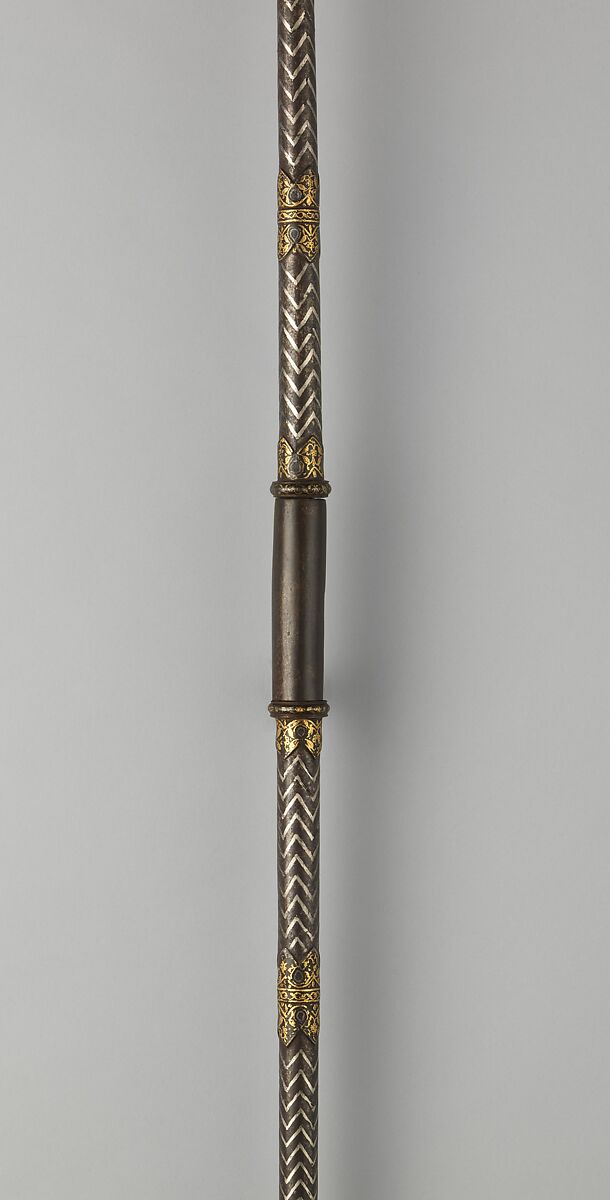 Lance, Steel, gold,  silver, Indian