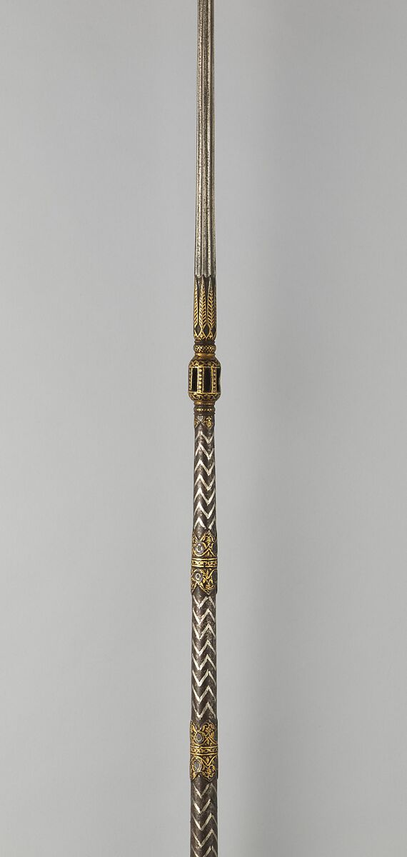 Lance, Steel, gold,  silver, Indian